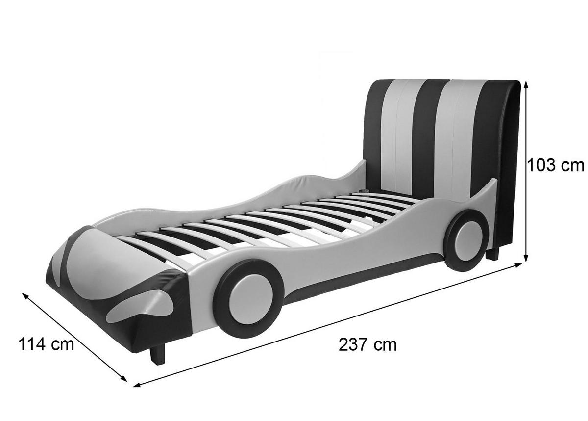 BETT AUTO Schwarz, Rot - Rot/Schwarz, Holz (114/103/237cm) - MCW