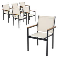 ZÁHRADNÍ ŽIDLE, sada 6 ks, béžové, z textilene s hliníkovou konstrukcí - béžová, kov (56/85.5/53cm) - ML-DESIGN
