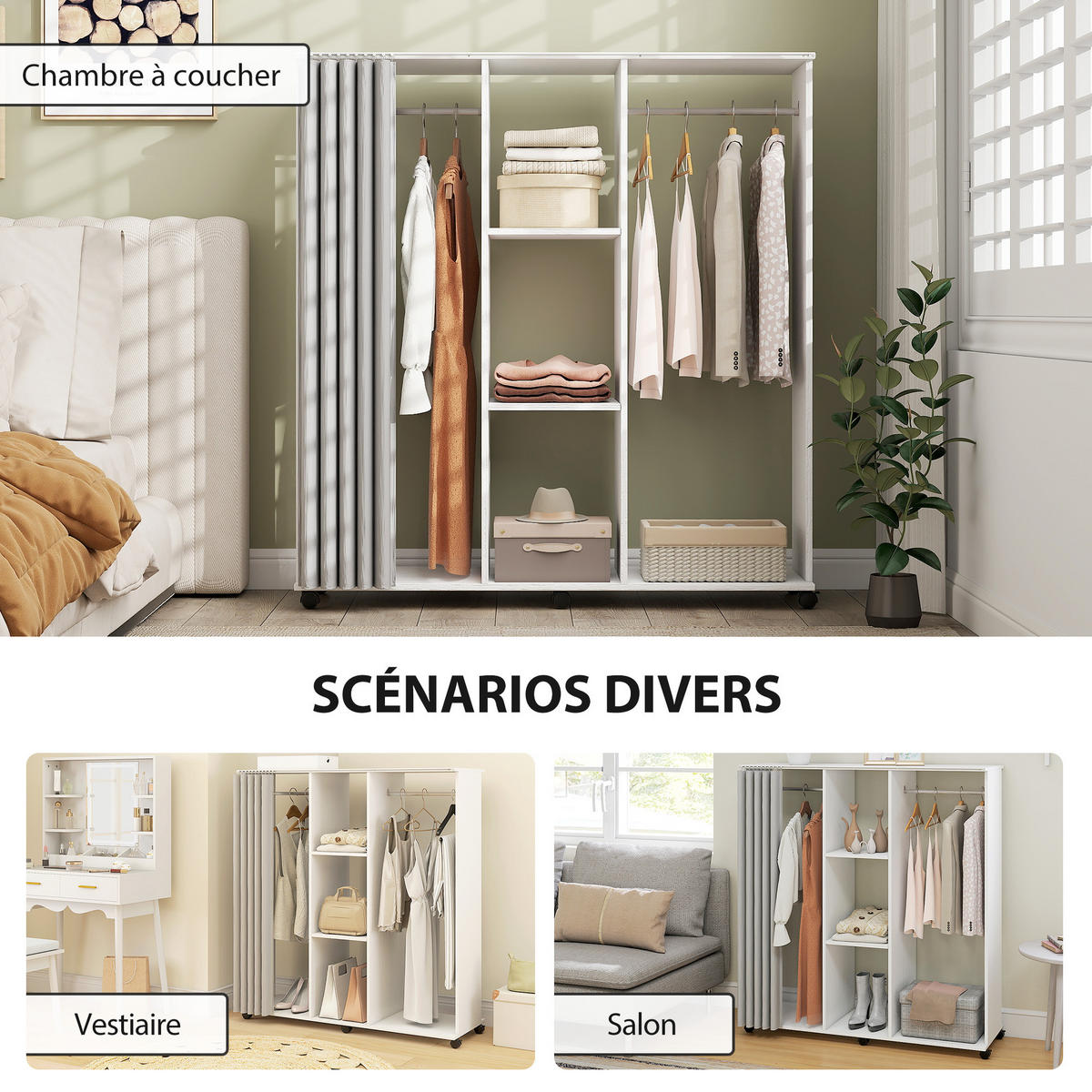 KLEIDERSCHRANK DE-17208 Weiß - Weiß, Holzwerkstoff (40/128/120cm) - ComfortXL