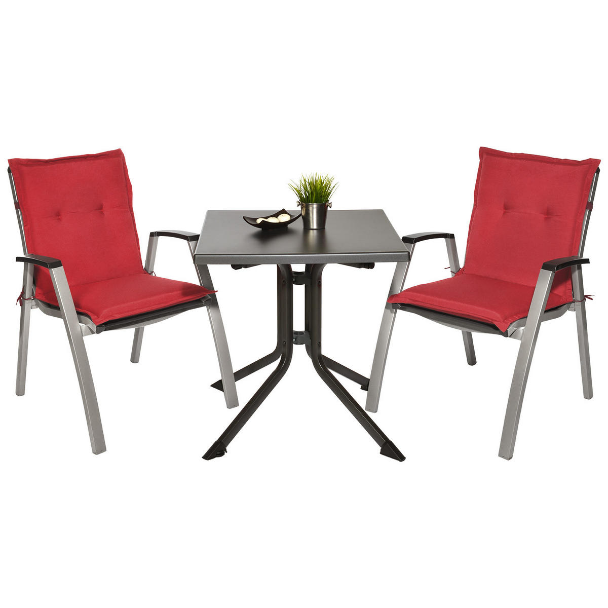 NIEDERLEHNERAUFLAGE Loft NL 100/50/6cm Rot 4tlg - Rot, Textil (50/6/100cm) - Beautissu 