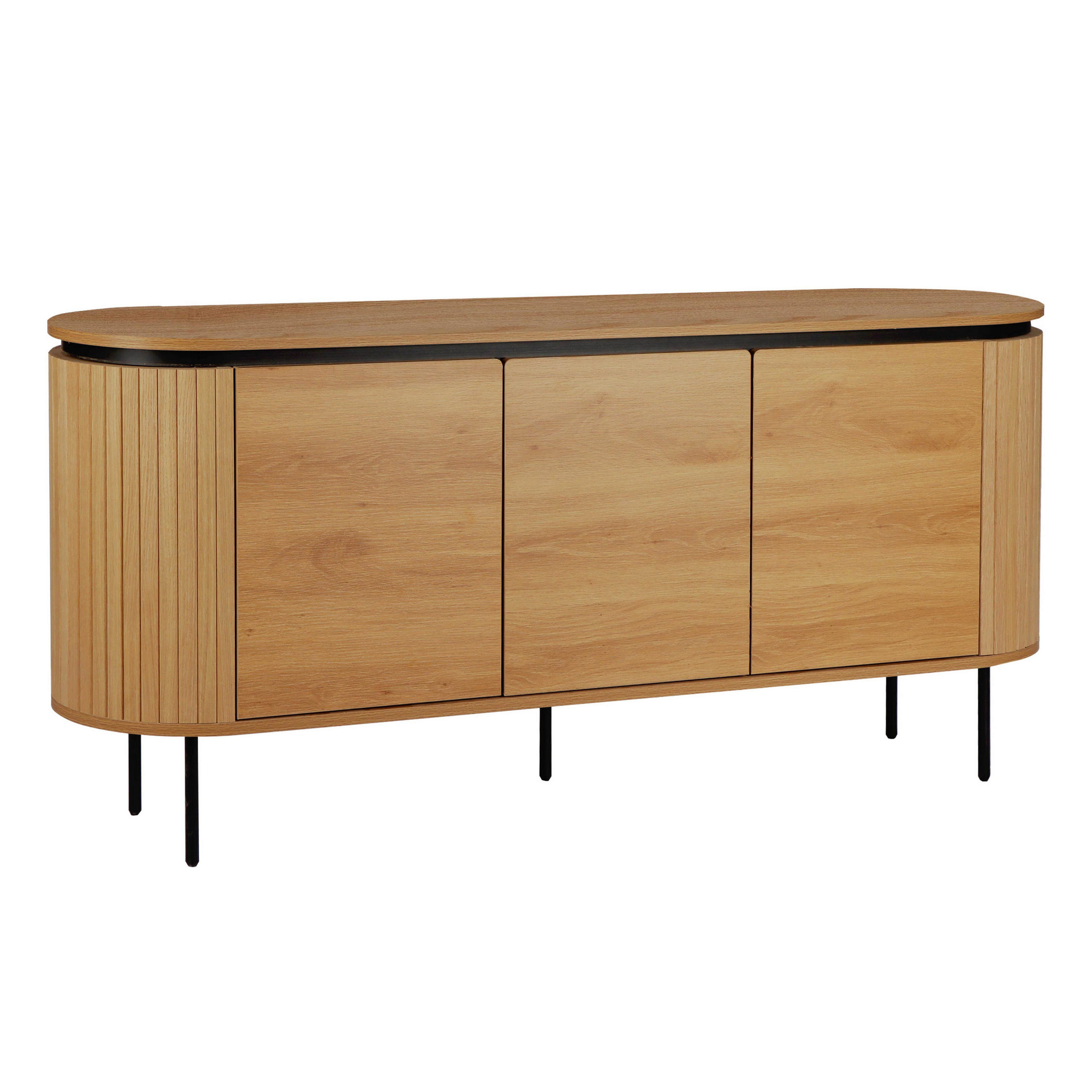 SIDEBOARD, helles Holzeffekt - Beige, Holz (40/76/160cm) - Oviala