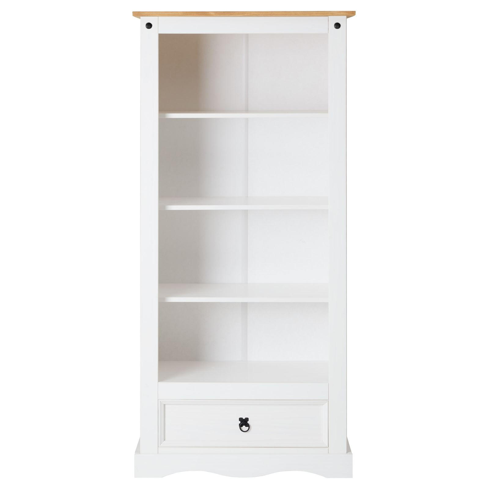 BÜCHERSCHRANK TEQUILA - Weiß/Braun, Holz (80/174/44cm) - IDIMEX