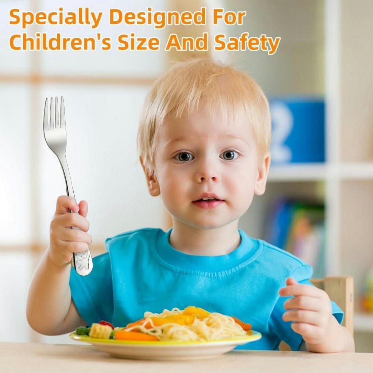 KINDERBESTECK 4-teiliges Set Edelstahl mit Bärenmotiv, graviert - Silberfarben, Metall