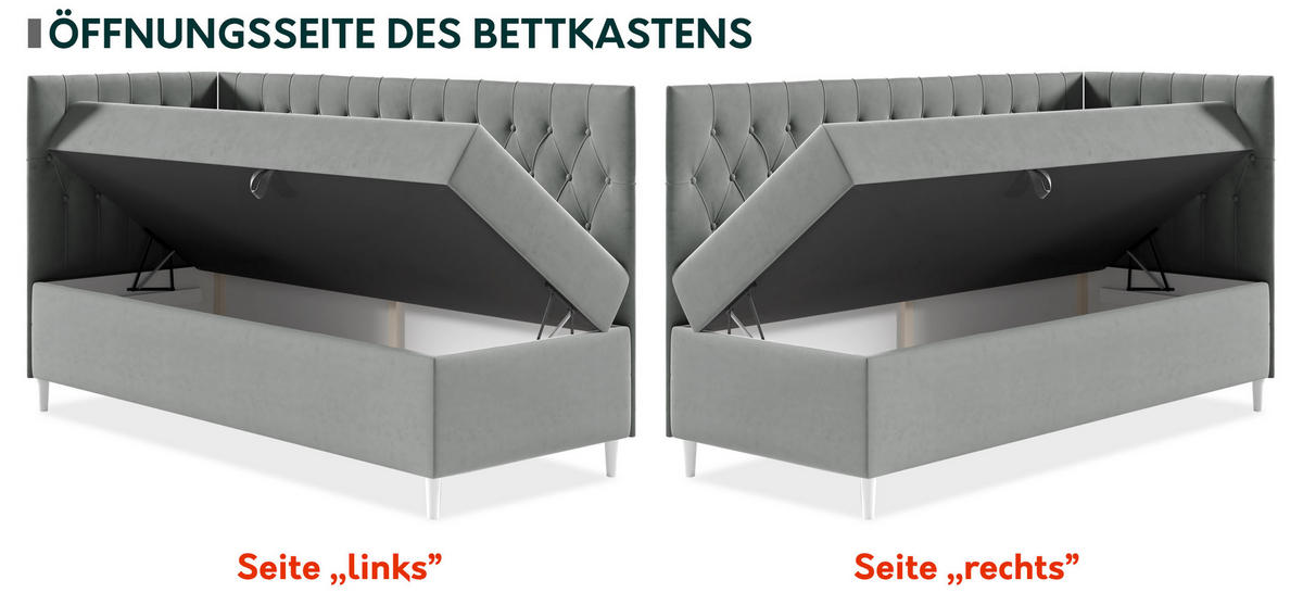 BOXBETT Filip Junior 3, Seite zum Öffnen des Bettkastens: Rechts - Weiß/Grau, Holz (80/200cm) - MIRJAN24