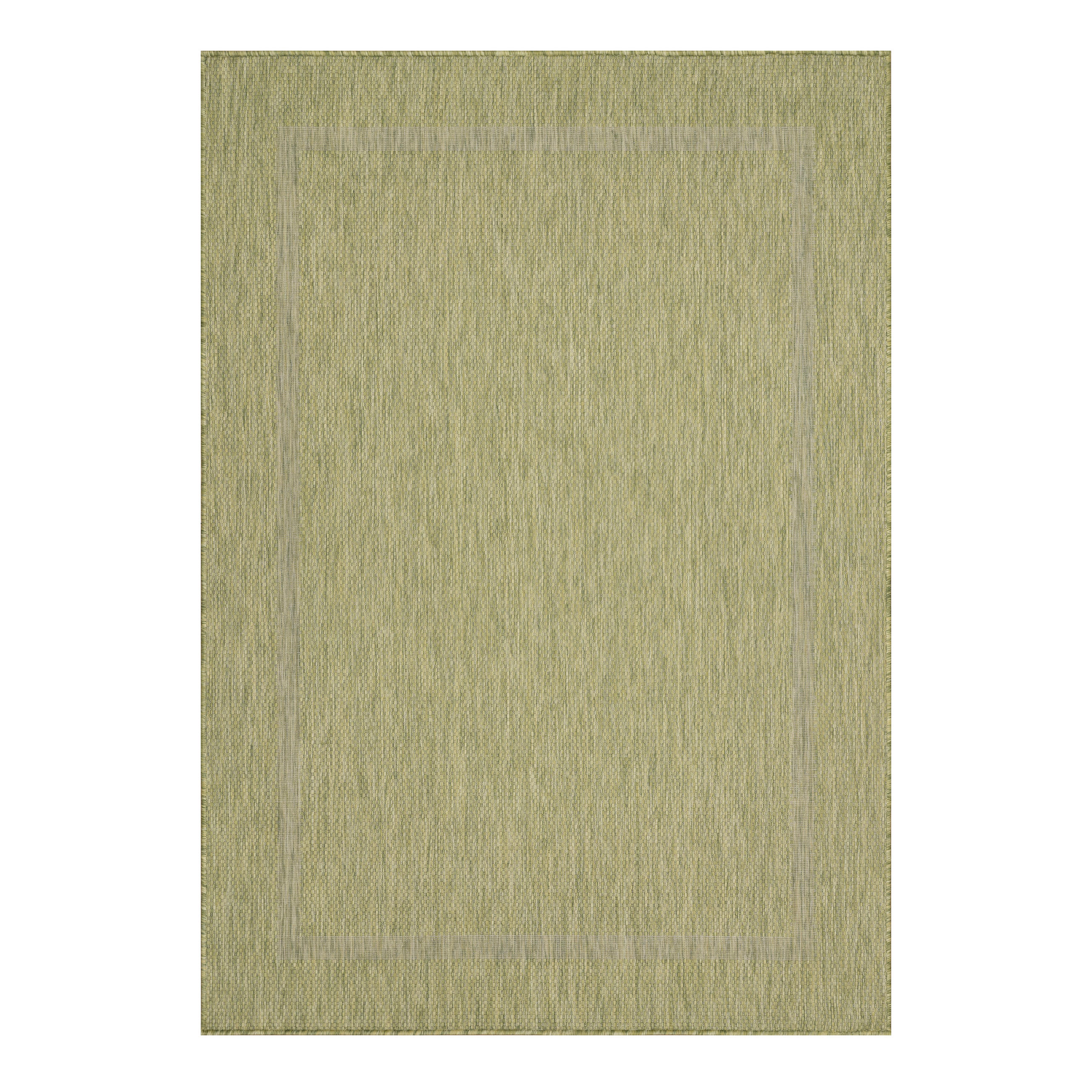 TEPPICH Outdoor Flachgewebe Uni-Design Polypropylen Balkon Grün Läufer 80x150 - Grün, Textil (80/150cm) - KADIMA DESIGN