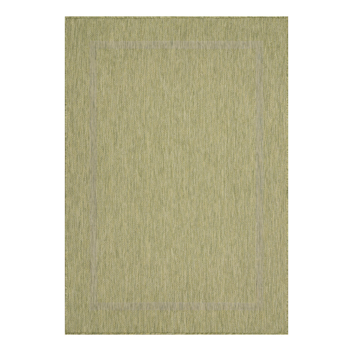 TEPPICH Outdoor Flachgewebe Uni-Design Polypropylen Balkon Grün Läufer 80x150 - Grün, Textil (80/150cm) - KADIMA DESIGN
