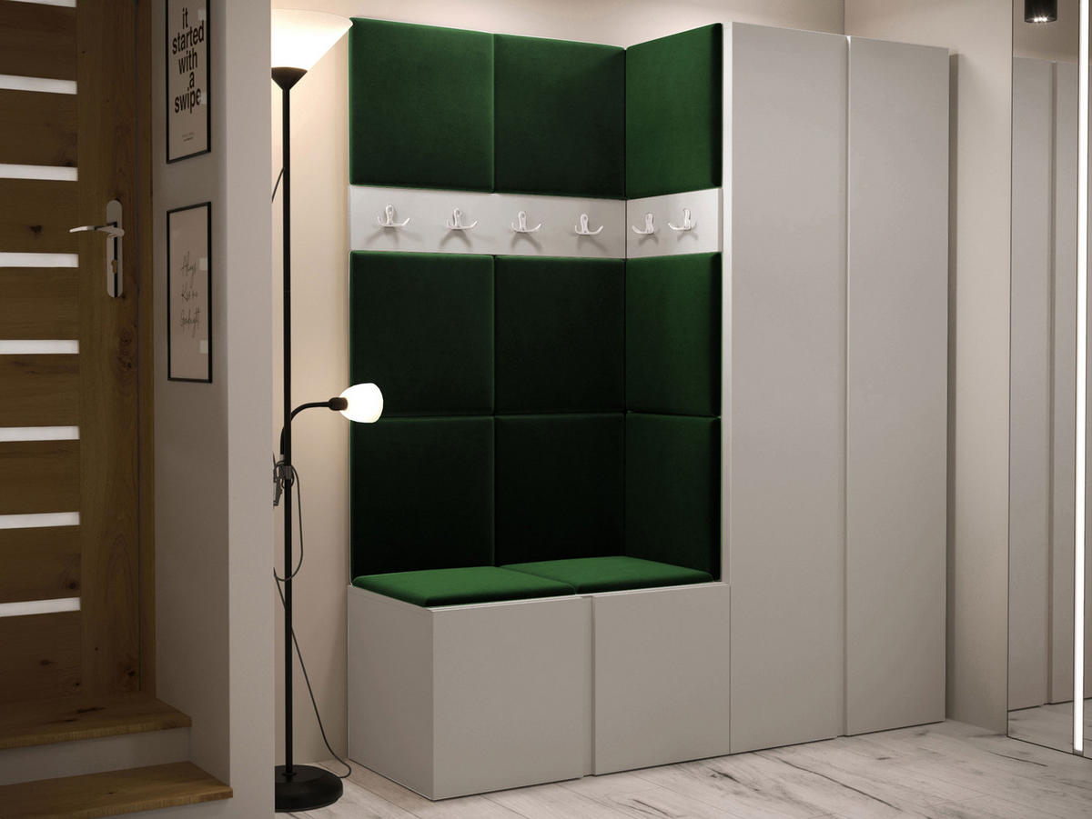 MOBILIER PENTRU HOL Orion III - cașmir/verde, material plastic/compozit lemnos (158/186/46cm) - MIRJAN24