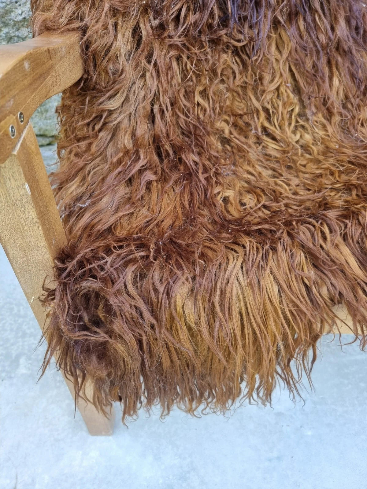 LAMMFELL Island Langhaar natur lockig weich Premium Ginger ca. 105 cm - Rotbraun, Fell (55/105cm) - Provellus