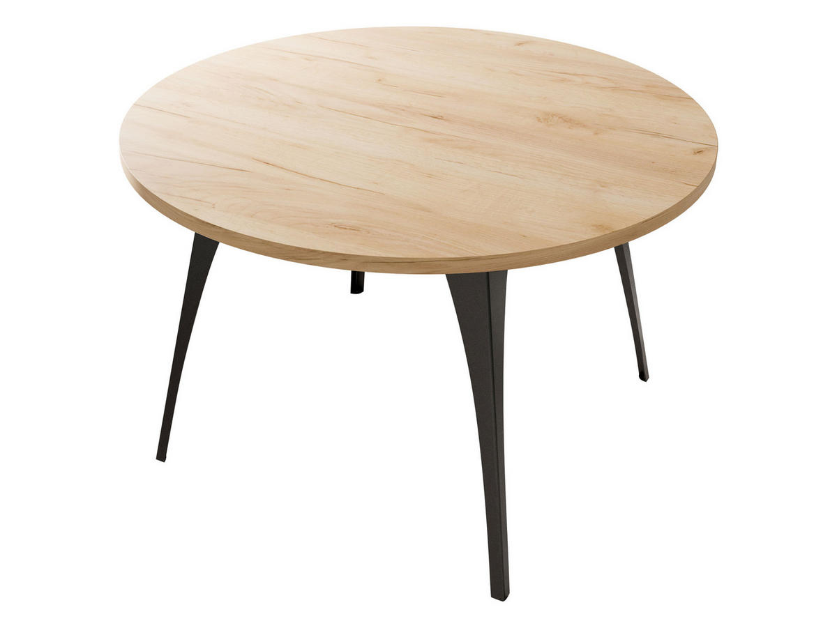 COUCHTISCH Frida - Eichefarben/Schwarz, Holzwerkstoff/Metall (75/75/45cm) - MIRJAN24