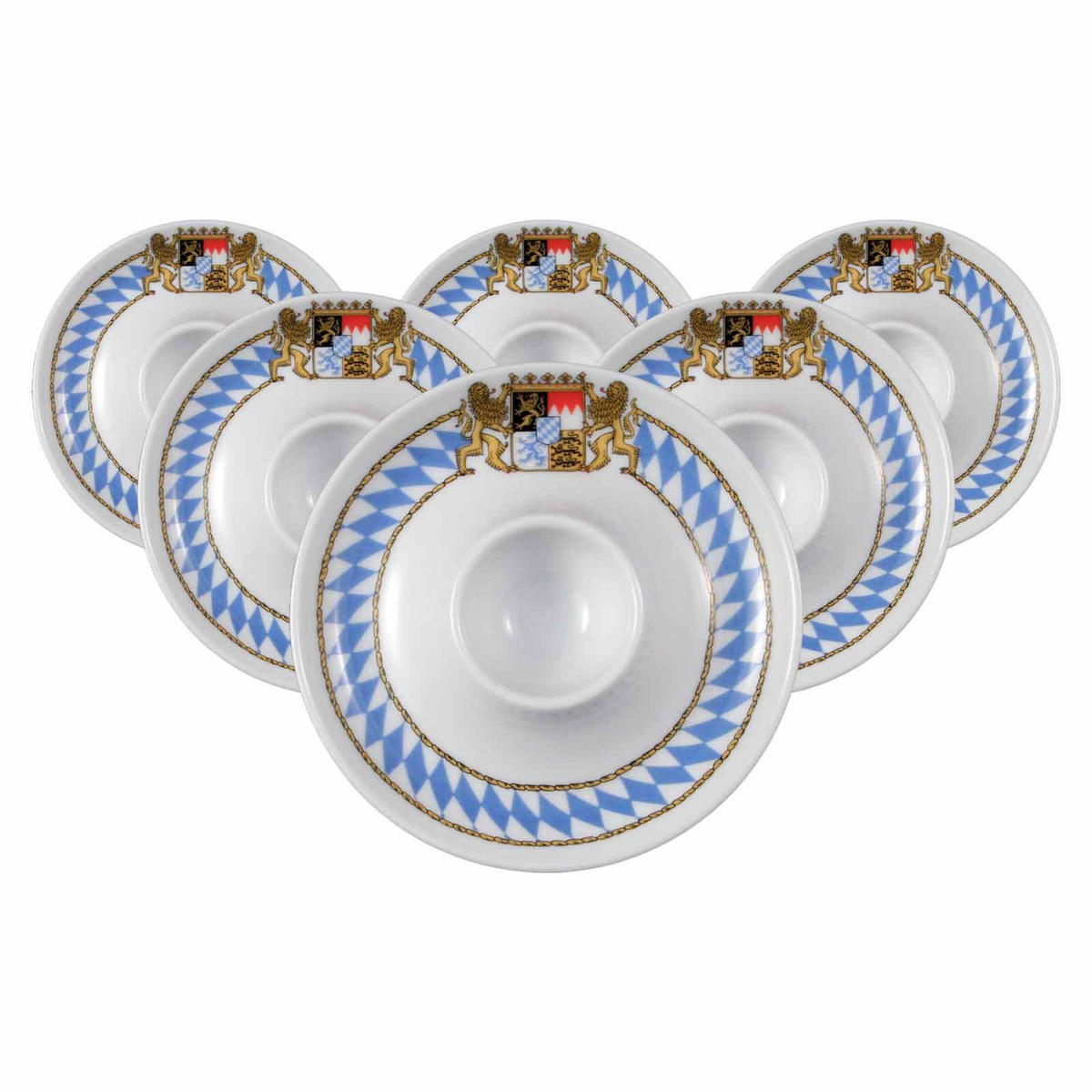 EIERBECHER MIT ABLAGE Compact Bayern bunt ø 12,5 cm 6er Set - Multicolor, Keramik (12.5/2.5/12.5cm) - Seltmann Weiden