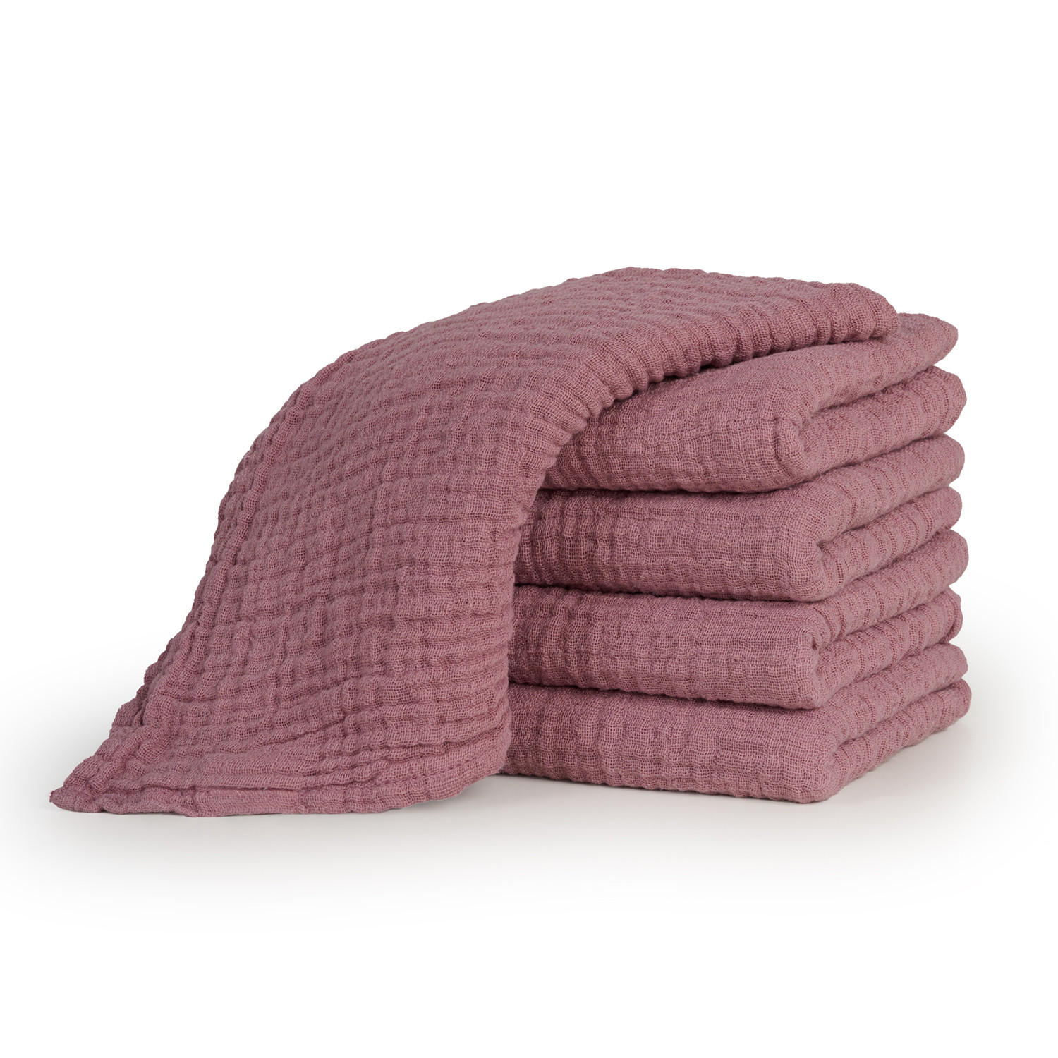 SPUCKTÜCHER 70/70 cm, 100% Baumwolle für Babys, Rosa, 10er-Set - Rosa, Textil (70/70cm) - Laleni