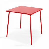 GARTENTISCH , Rot - Rot, Metall (70/70/72cm) - Oviala