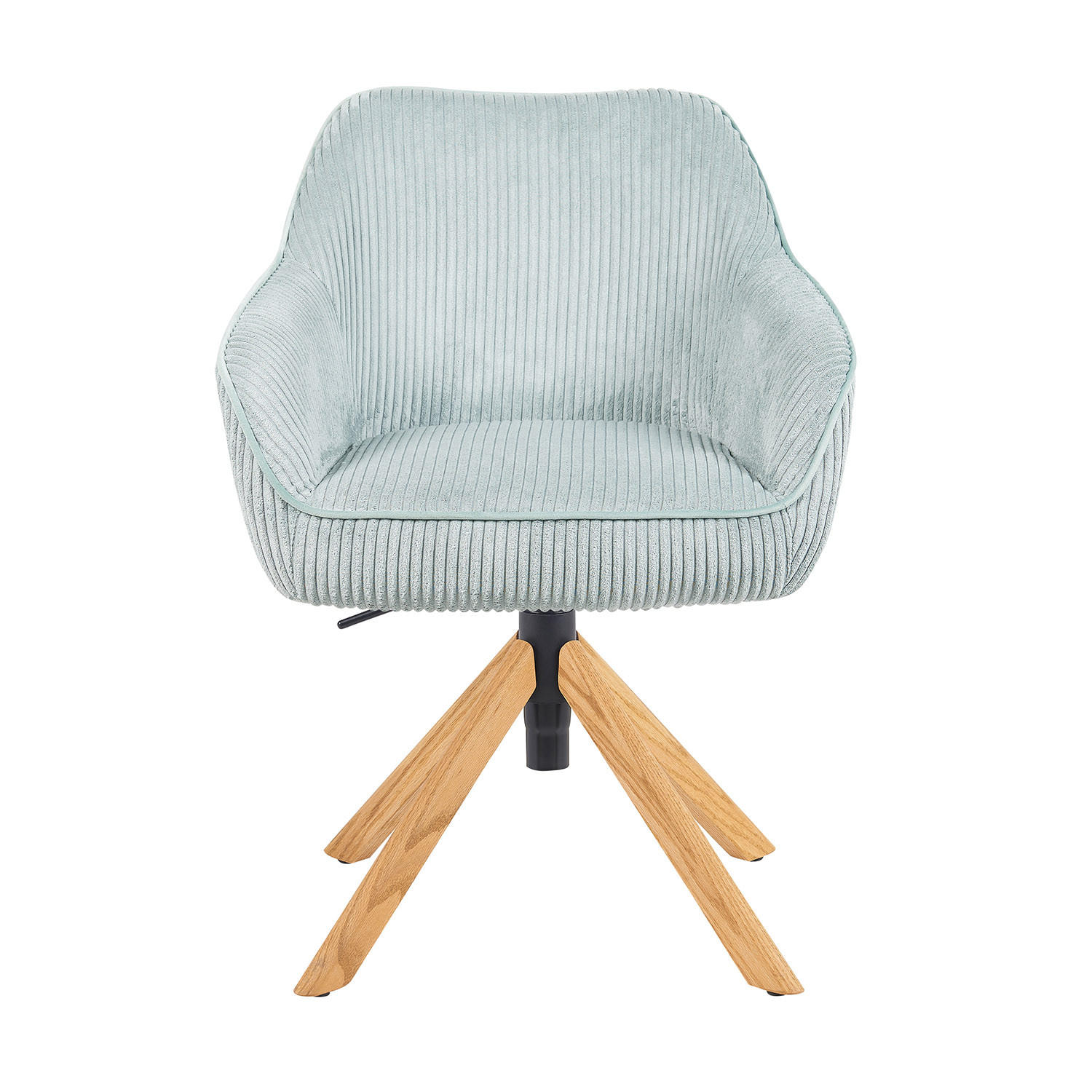 BÜROSTUHL Mika-Olea - Honigeiche/Hellblau, Eichenholz/Holz (60/83/61cm) - DUBI Möbel