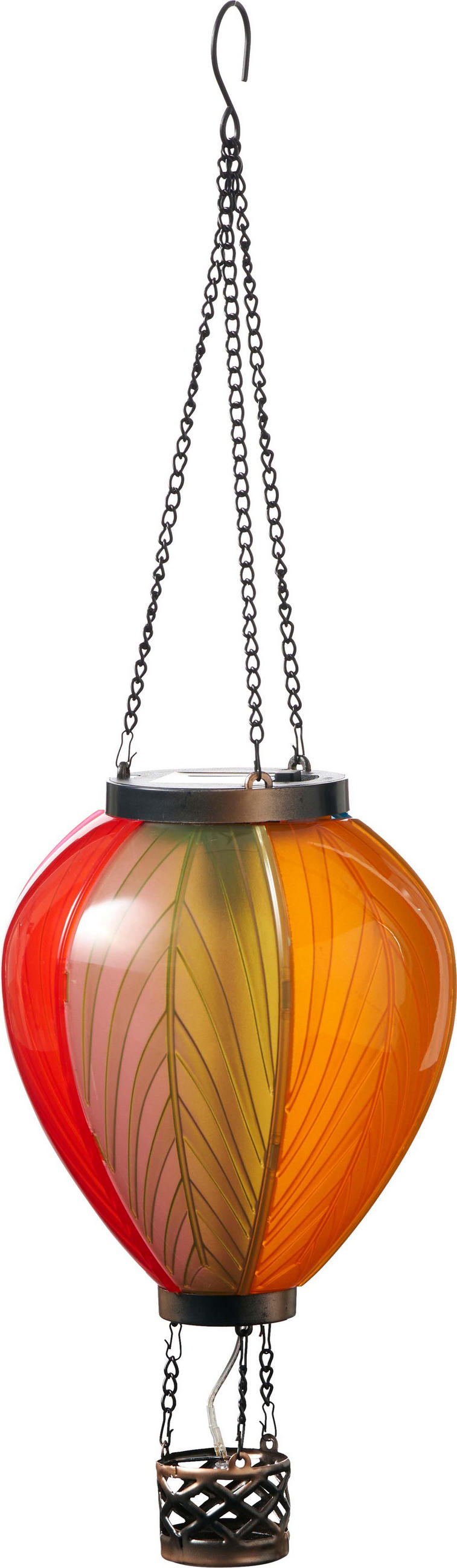 LED-SOLAR-LATERNE - Heißluftballon-Design aus robustem Kunststoff für stimmungsvolle Gartenbeleuchtung, wetterfest - Weiß, Kunststoff (19/19/58cm) - Northpoint