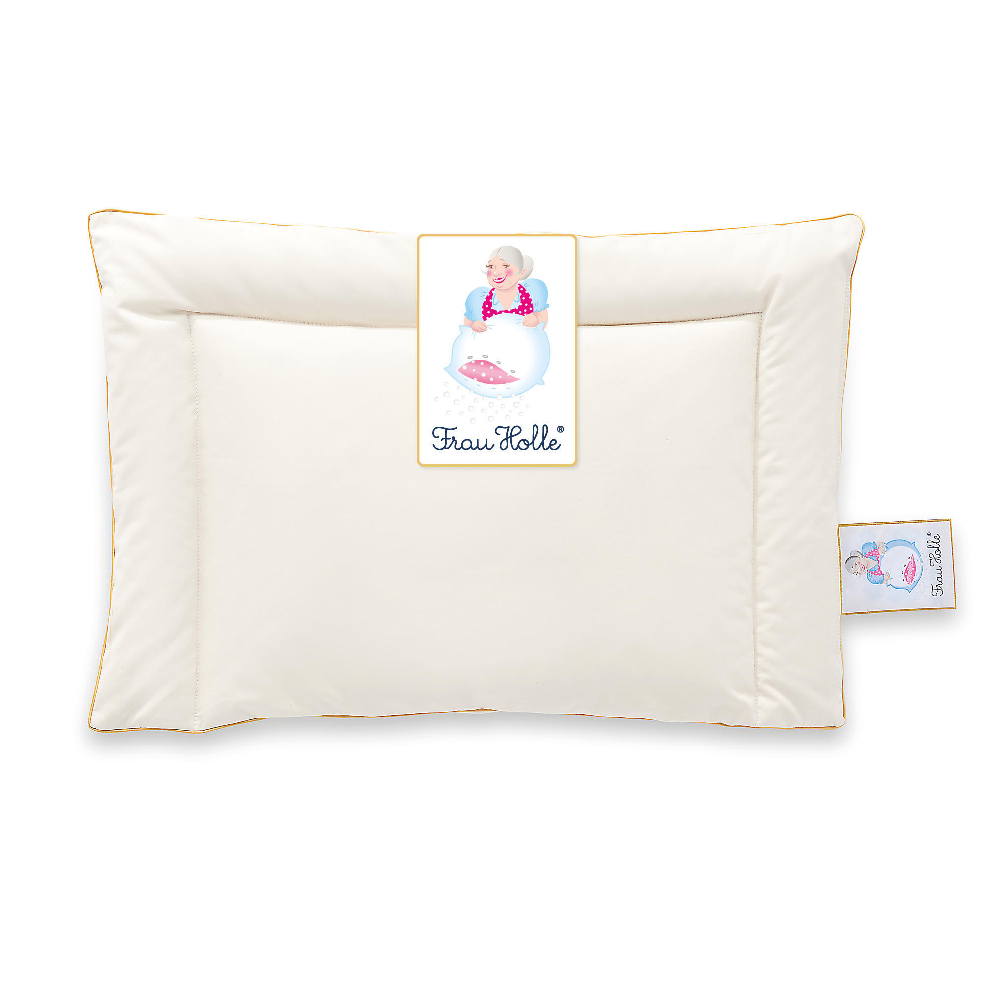 KINDERKOPFKISSEN KIDDYS Gänsedaunen weich - Weiß, Naturmaterialien/Textil (60/40cm) - Frau Holle