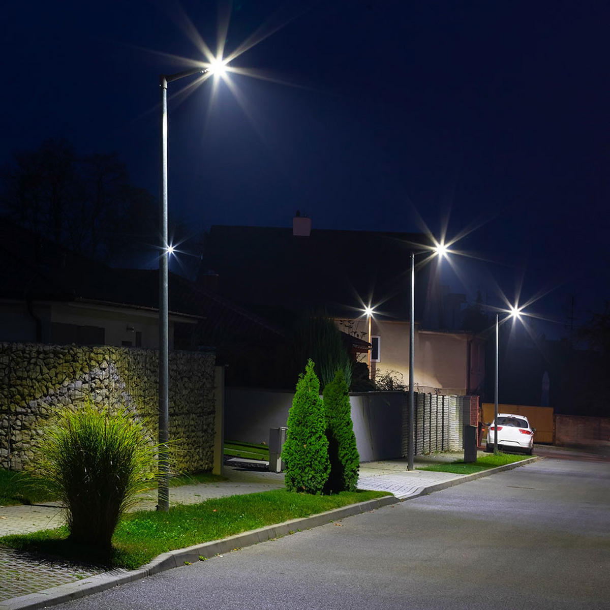 LED STRAHLER Aluminium Grau Slim - Grau, Metall (6.3/16.9/43.4cm)