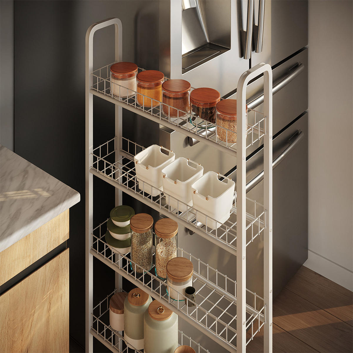 MOBILNÍ PODSTAVEC Rolivo Bílá - bílá, kov (58/129.5/15cm) - Vicco