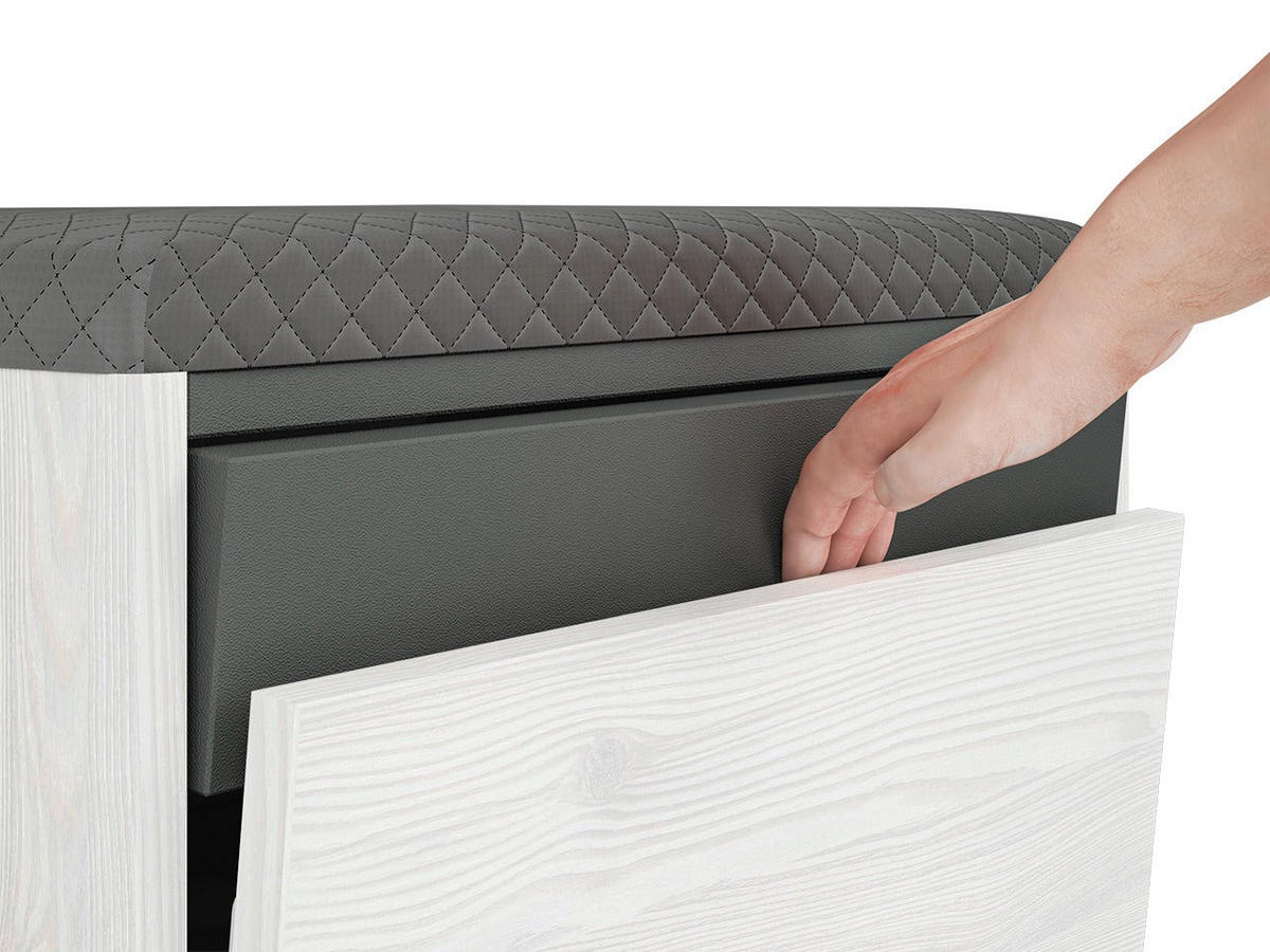 SCHUHSCHRANK – 50 cm – Hyga – Weiß / Kieferfarben - Weiß/Kieferfarben, Holzwerkstoff (50/47/34cm) - hi-markt