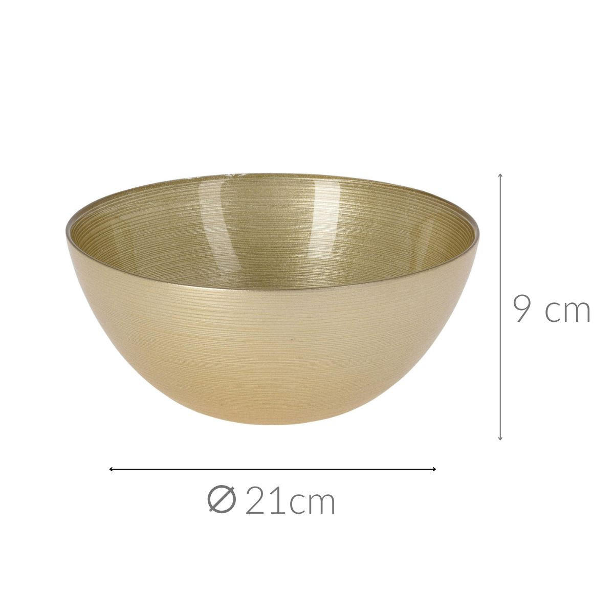 DEKOSCHÜSSEL aus Glas Golden 21/21/9 cm - Goldfarben, Glas (21/9/21cm) - Home Styling Collection