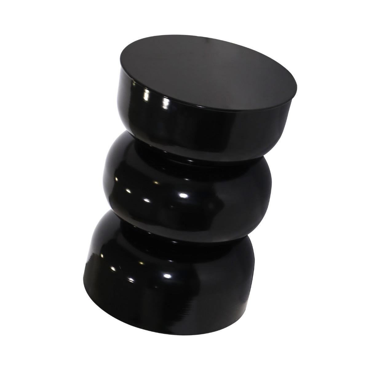BEISTELLTISCH aus lackiertem Metall 36/50/36 cm - Schwarz, Metall (41/36/50cm) - Calicosy