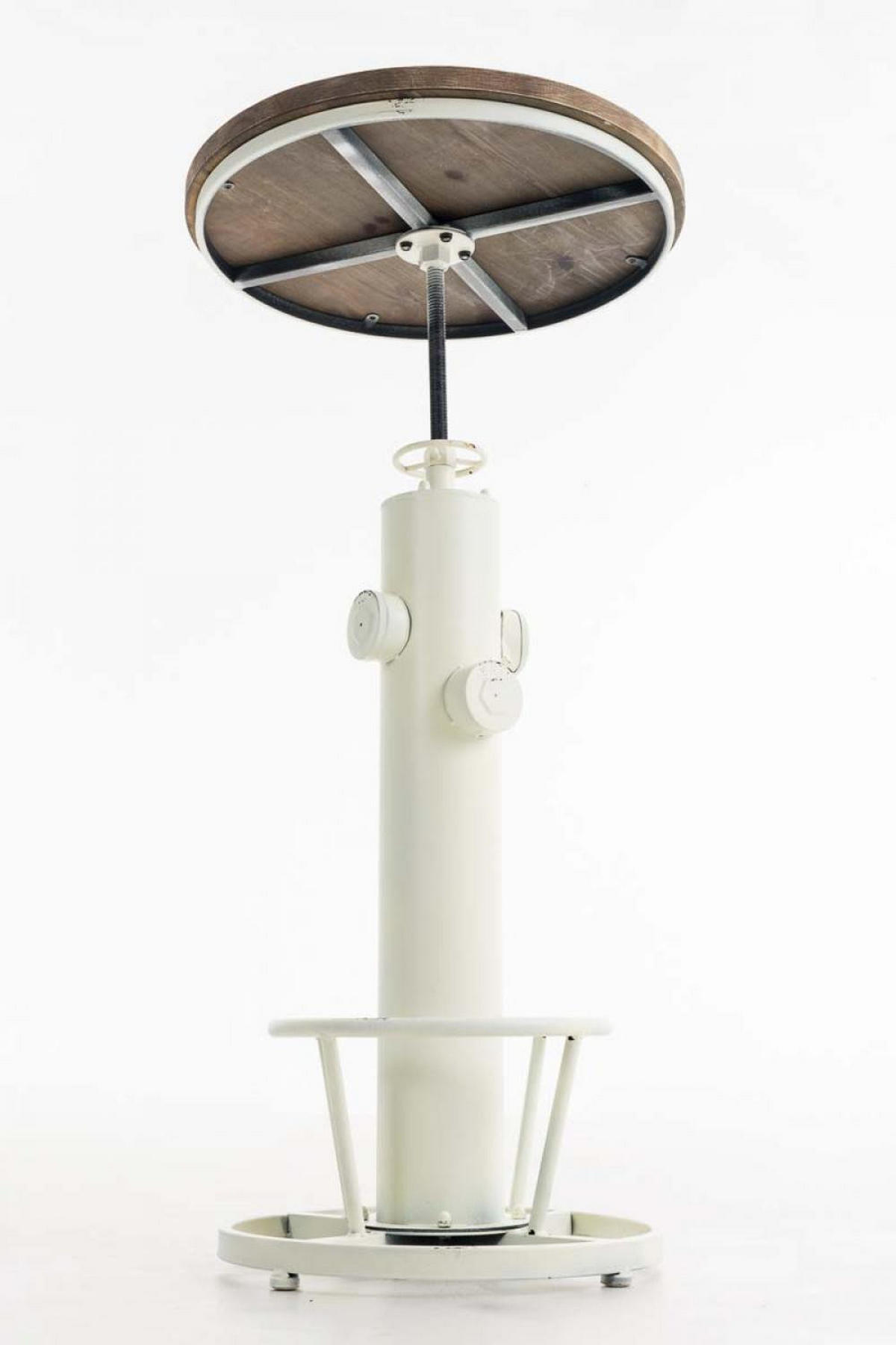 BARTISCH rund 54 cm Metall antik weiß - Weiß, Metall (54/91/54cm) - CLP