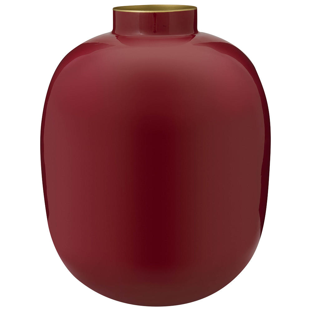 VASE Metal dunkelrot 32 cm - Rot, Metall (31cm) - Pip Studio