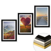 WANDBILDER 3er-Set - 20x30 cm Schwarzer Rahmen - Landschaften Berge Baum Herz Pier - Schwarz, Kunststoff (20/30cm) - ArtPrintCave