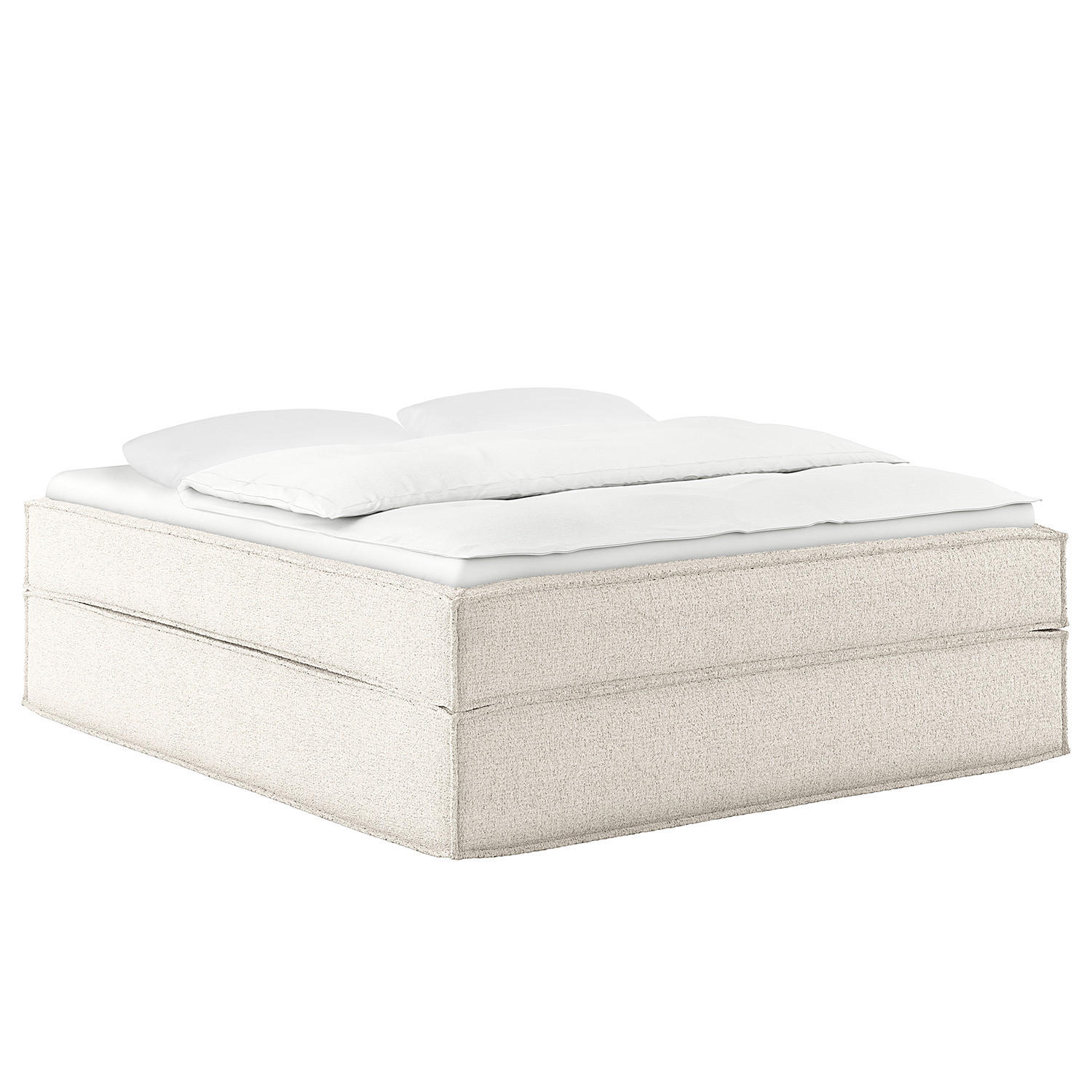 BOXSPRINGBETT - Premium - Weiß, Textil (180/200cm) - home24