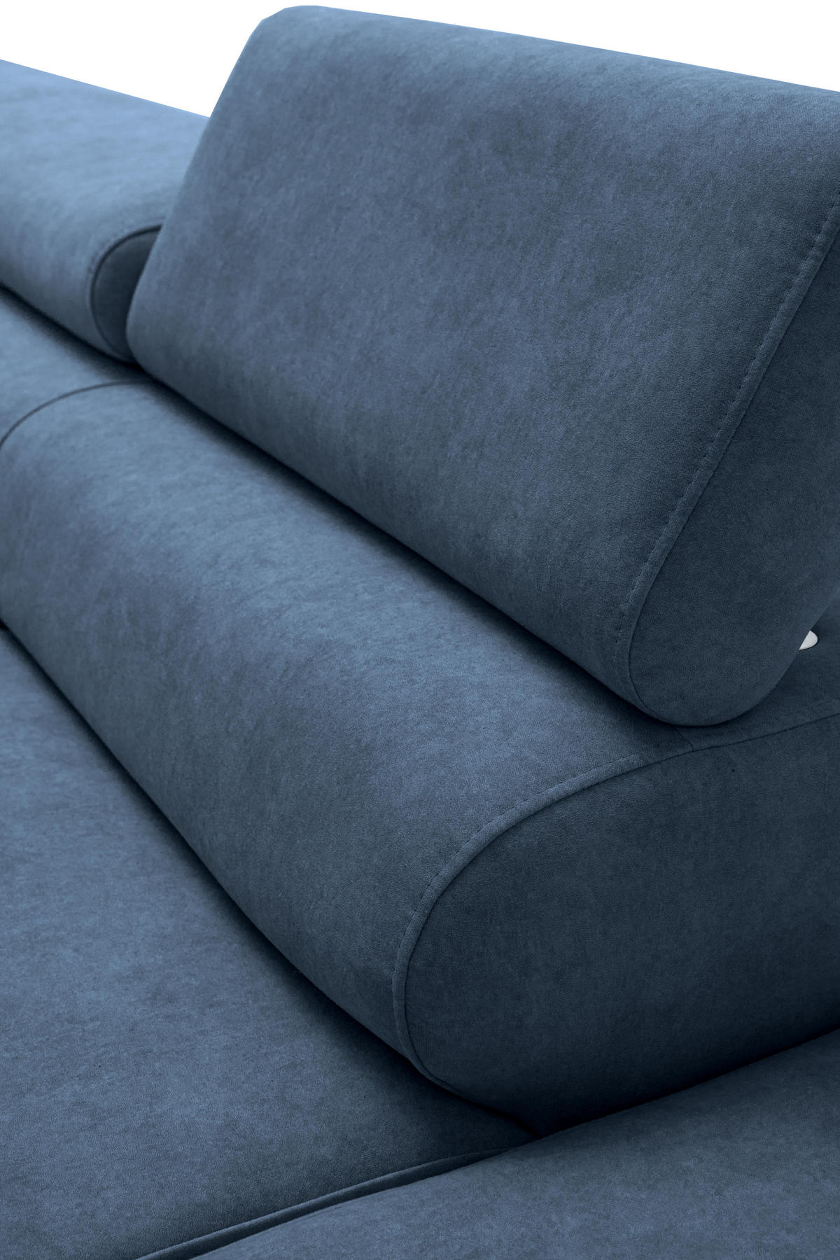 ECKSOFA PRIAM L Links mit Schlaffunktion 125x195 Velours Blau - Blau/Schwarz, Holz/Textil (203/275cm) - Muffo