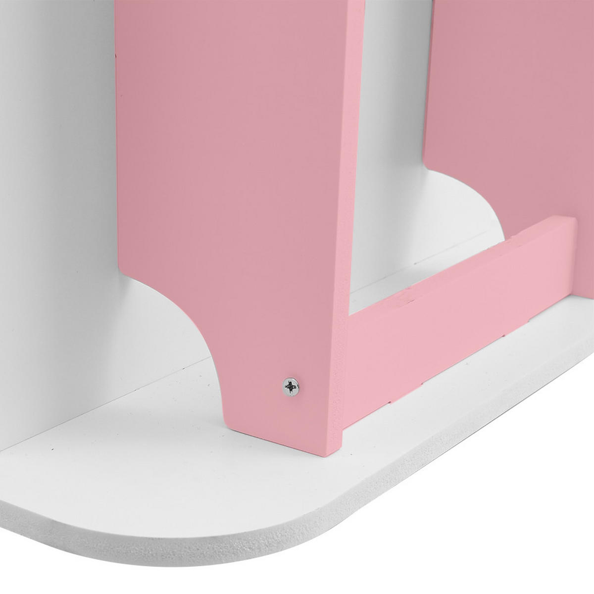 KINDERBÜCHERREGAL aus WPC-Platte in Weiß Rosa Drehbar Hausform Praktisch Sicher für Kinder 41 x 41 x 95 cm - Weiß/Rosa, Holzwerkstoff (41/96/41cm) - Livingandhome