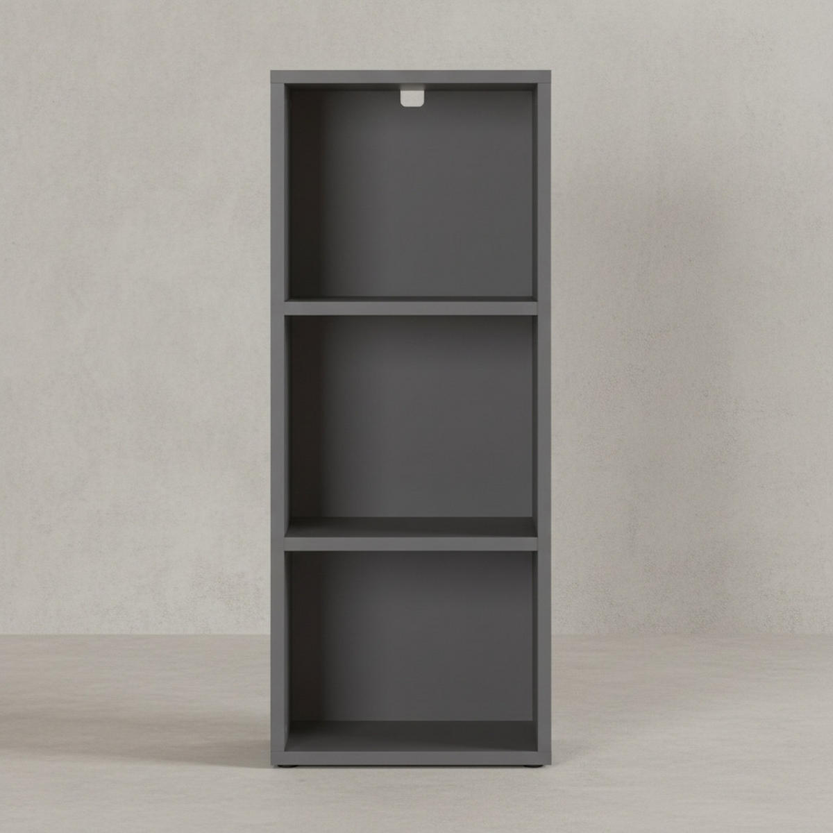 AKTENREGAL Universal FRANKFURT schmal 45x120x40 cm Graphit, 3 Ordnerhöhen - Schwarz, Holzwerkstoff (45/120/40cm) - KADIMA DESIGN