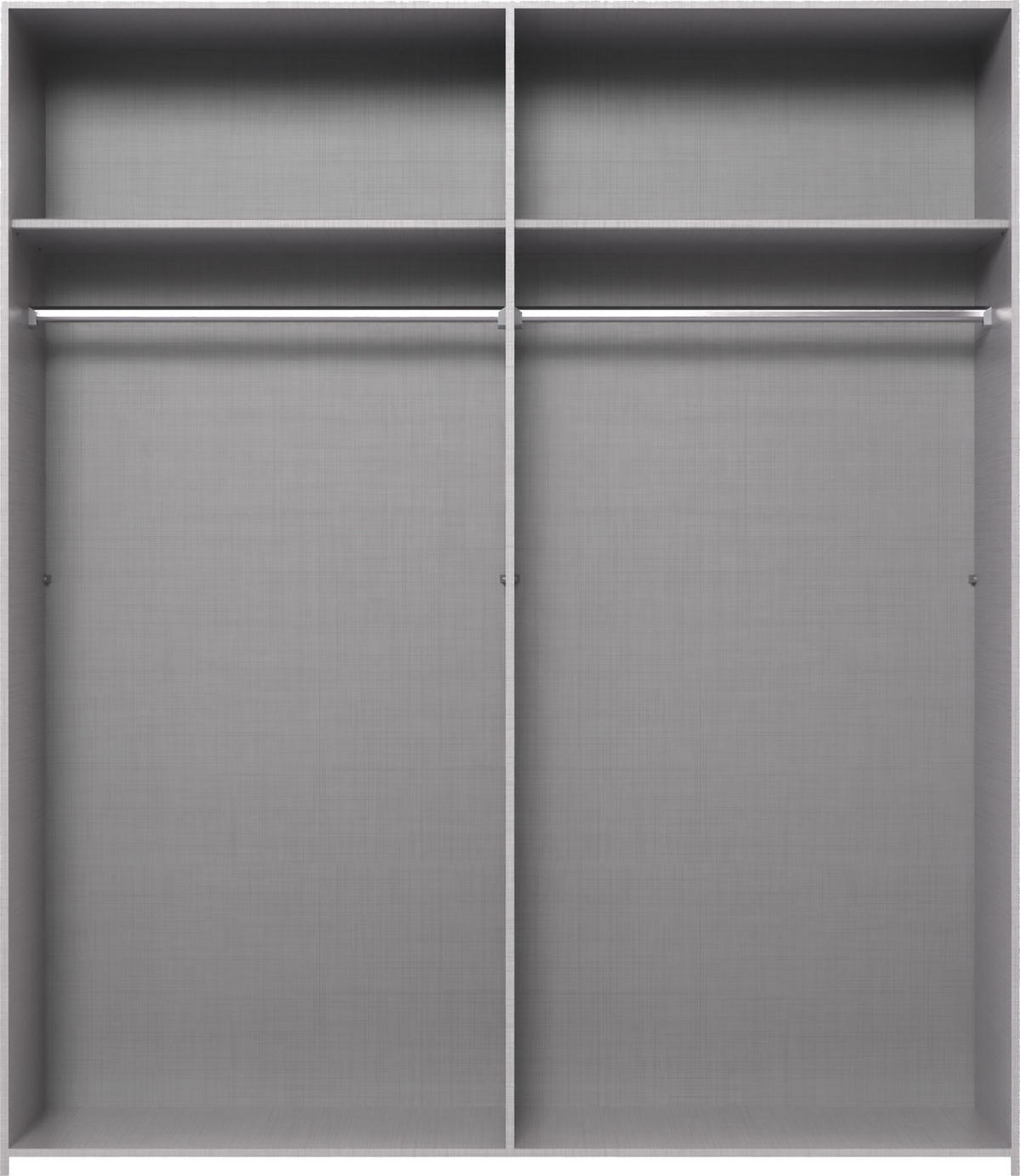 SCHWEBETÜRENSCHRANK Dundee in Grafit mit Saharagrau und Strass 180x198x64cm - Grau, Holzwerkstoff (180/198/65cm)