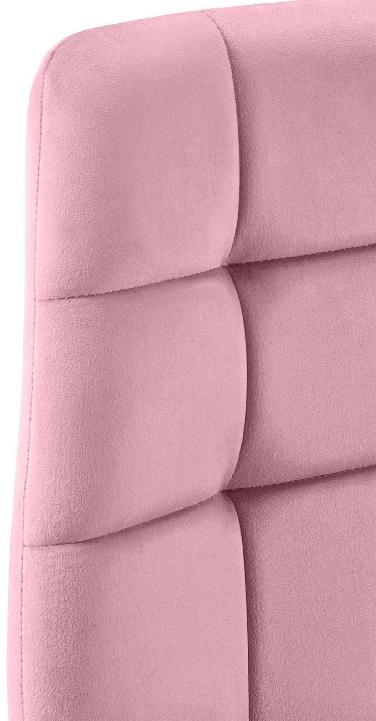 STUHL 4er Set Samt Rosa - Schwarz/Rosa, Textil/Metall (45/84/55cm) - CLP