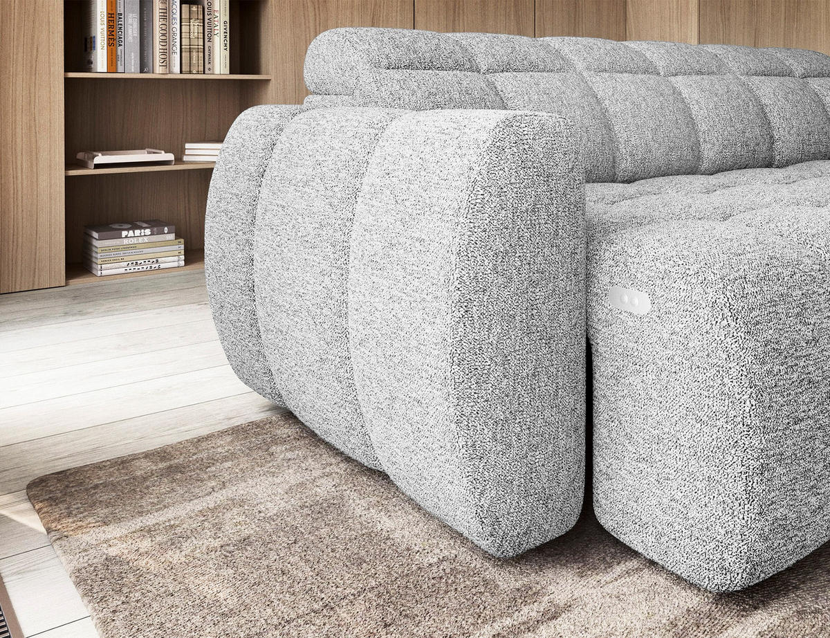 ECKSOFA Eagle R - Weiß (Coralline 01) - Weiß, Holzwerkstoff (258/208cm) - Möblo