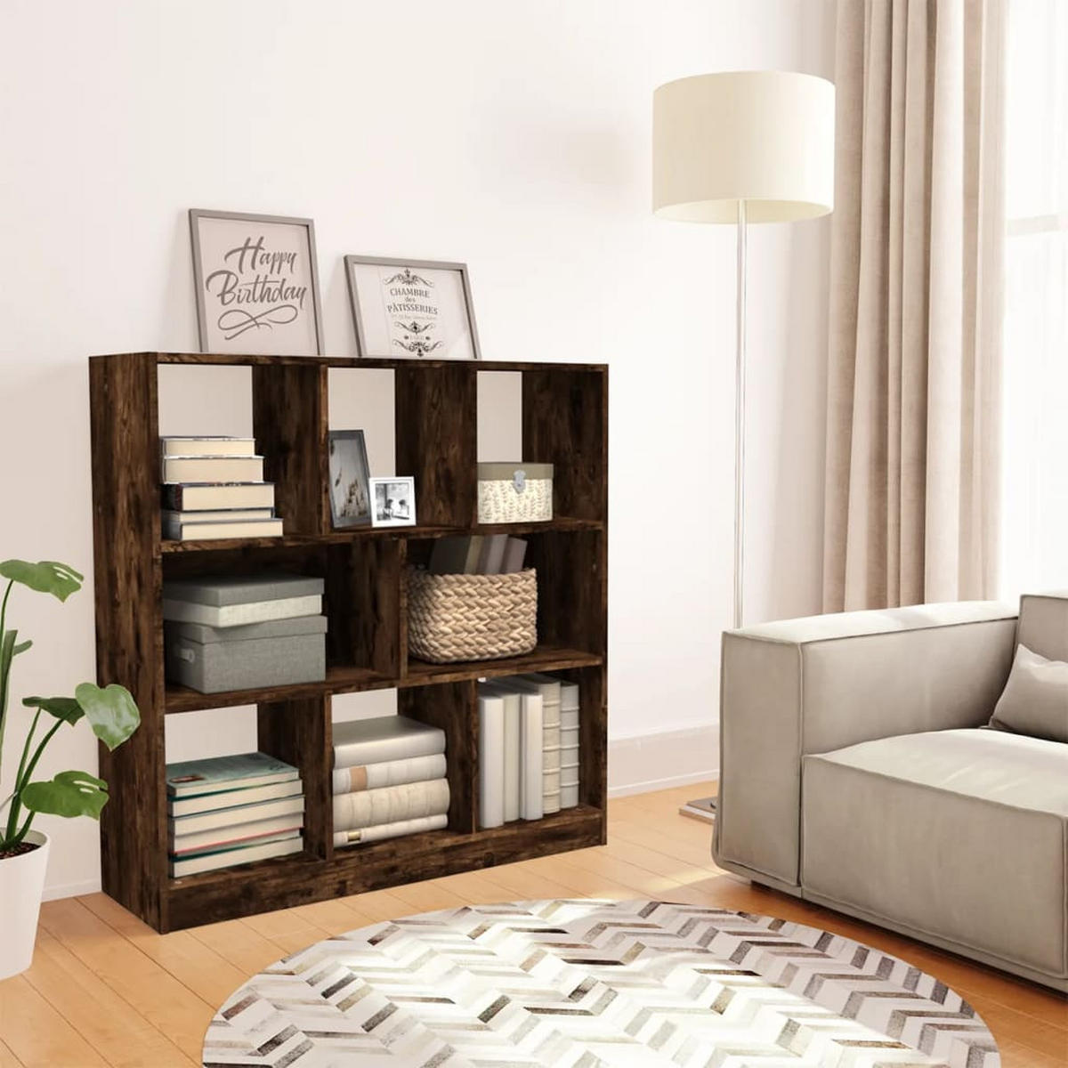 BÜCHERREGAL Räuchereiche 97,5/29,5/100 Cm Holzwerkstoff - Dunkelbraun, Holzwerkstoff (29.5/100/97.5cm) - vidaXL