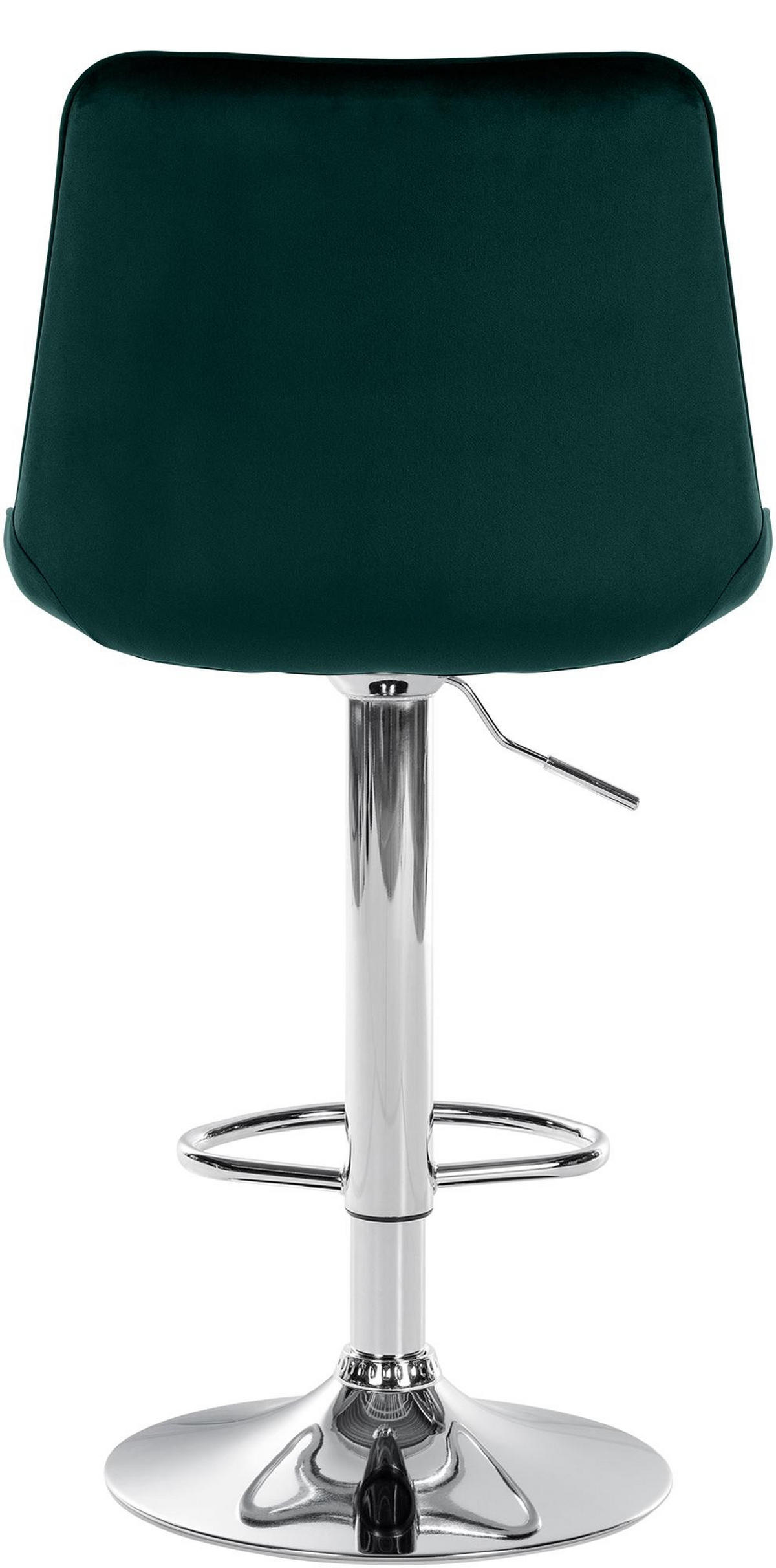 BARHOCKER RIO Grün Samt Chrom - Grün, Textil/Metall (49.5/91/50cm) - DELUKE