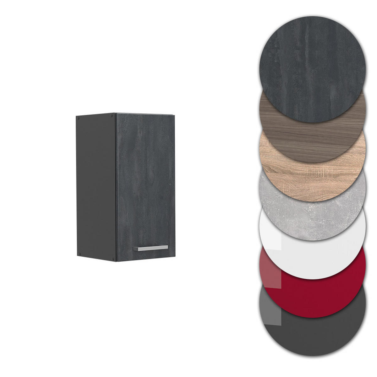 HÄNGESCHRANK R-Line Schwarz Beton 30 cm - Anthrazit/Schwarz, Holzwerkstoff (30/60/31cm) - Vicco