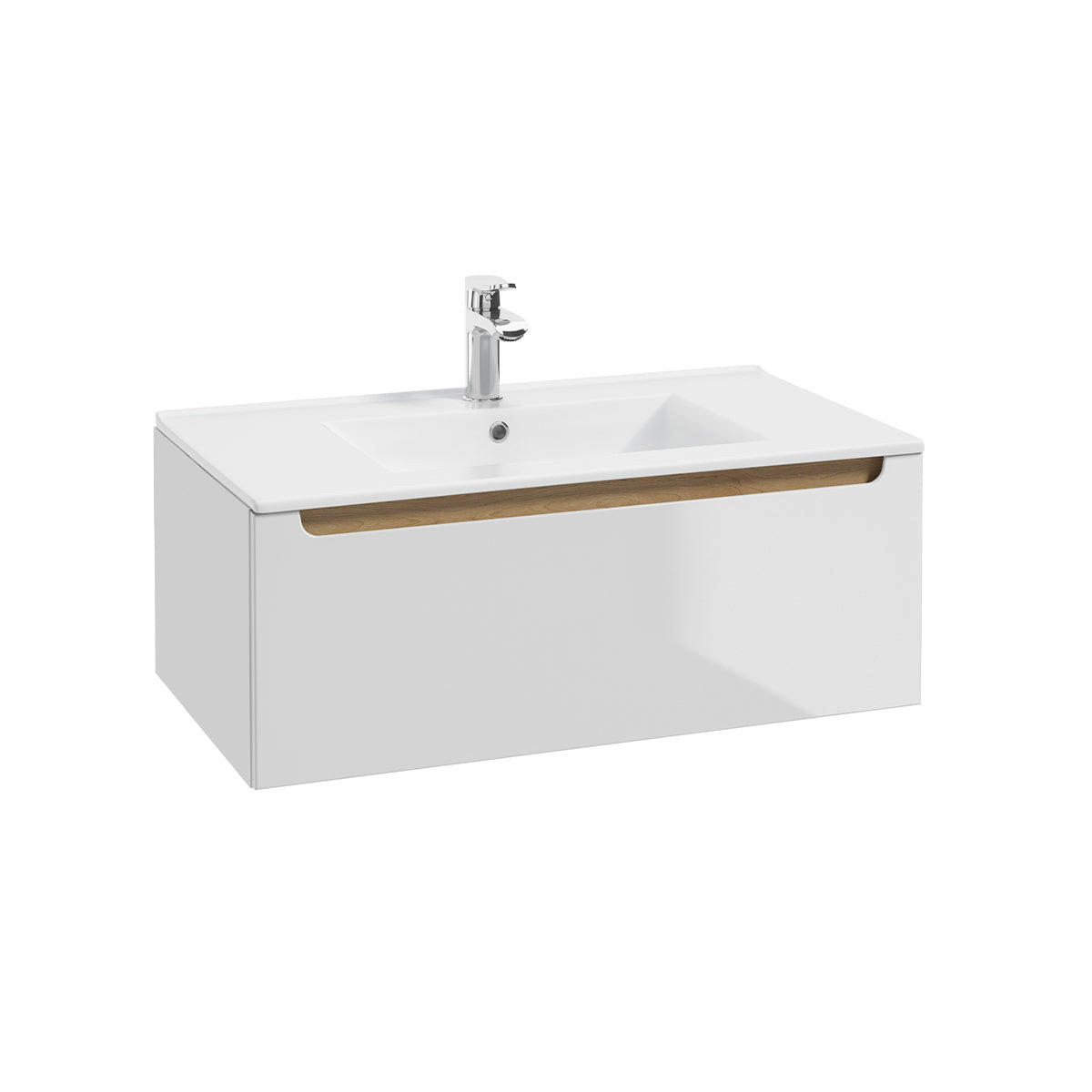 WASCHTISCH 80cm Livia Weiß - Weiß, Holzwerkstoff (80/30/45cm) - Petits-meubles