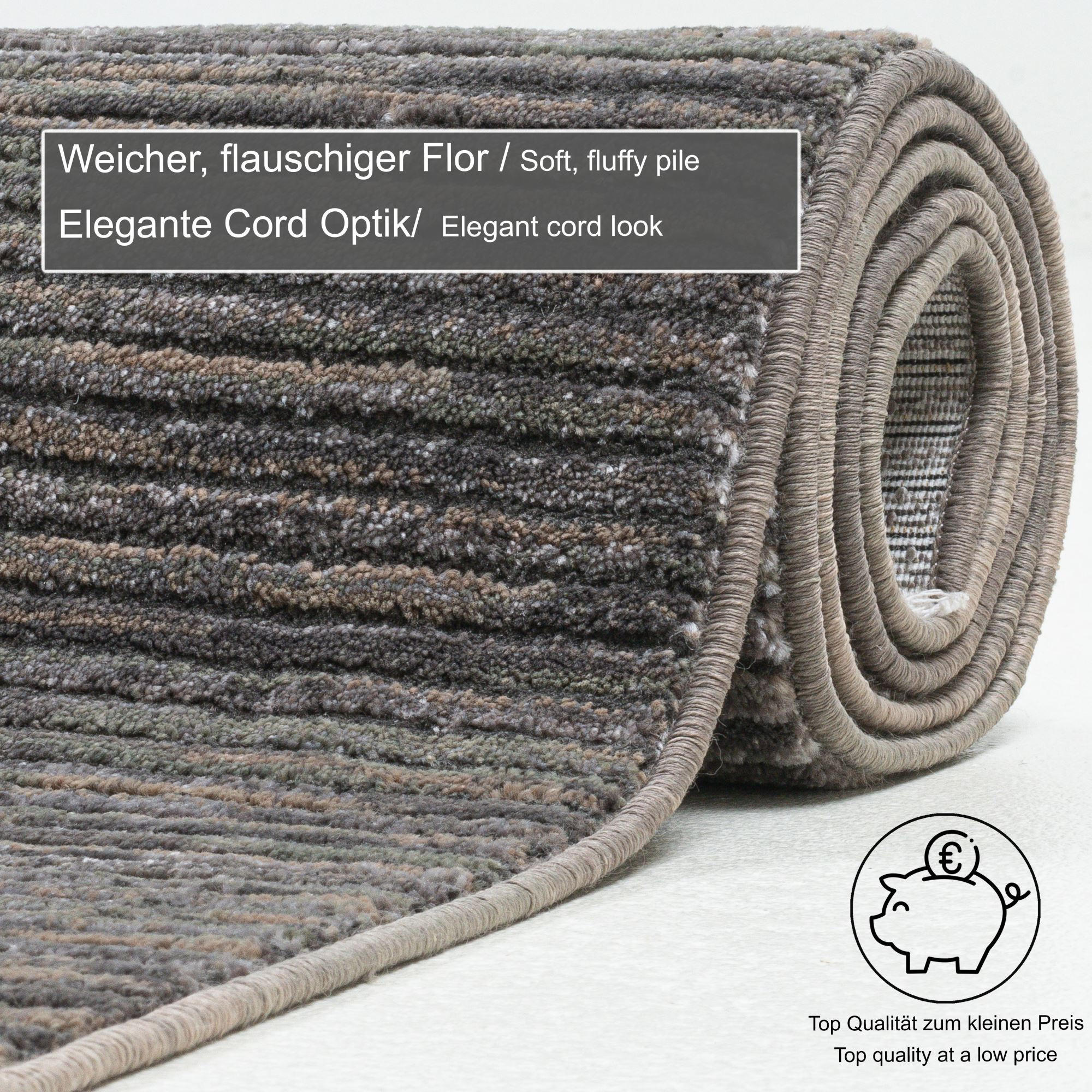 FLACHWEBETEPPICH Corduletta 80x280 cm - Dunkelgrau, Textil (80/280cm) - Gino Falcone