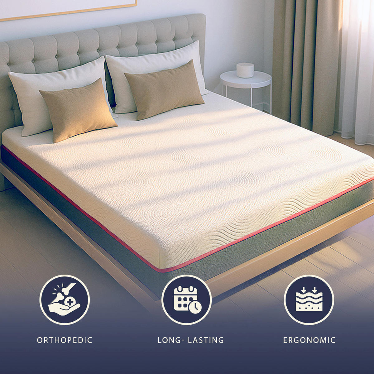 MATRATZE 140x200 | Taschenfedern + Memory Foam | 30 cm | Medizinprodukt | Hergestellt in Italien - Weiß, Textil (140/200cm)