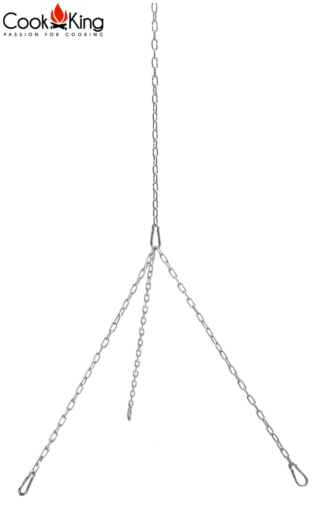 SET von Ketten und Karabinerhaken für Grillrost - Schwarz, Metall (80/200/200cm) - Cook King