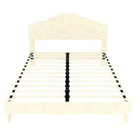 POLSTERBETT 140/200 cm mit geometrischem Kopfteil und Matratze, Beige - Beige, Textil (140/200cm) - Redom