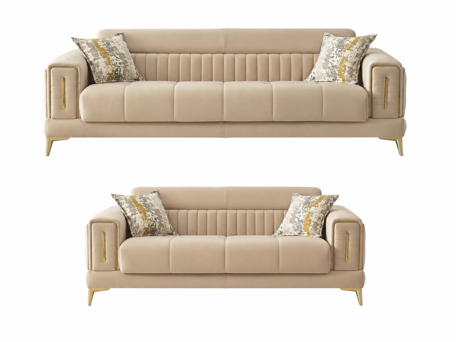 XXXLutz Sitzgarnitur Beige 240x80x95 cm