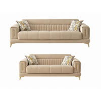 SITZGARNITUR Arica, Beige Stellvariante 3+2 - Beige, Holzwerkstoff/Kunststoff (240/80/95cm)