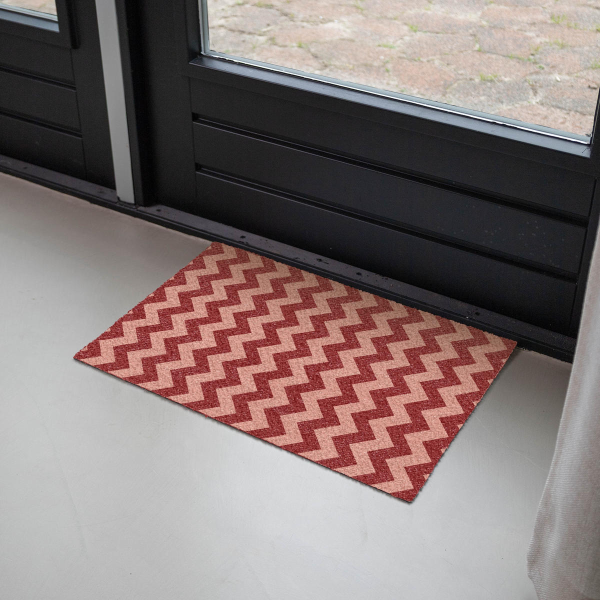 PREPRAŽNIK ZA VRATA Cikcak 60x40 cm - bordo, umetna masa (60/0.4cm) - MuchoWow