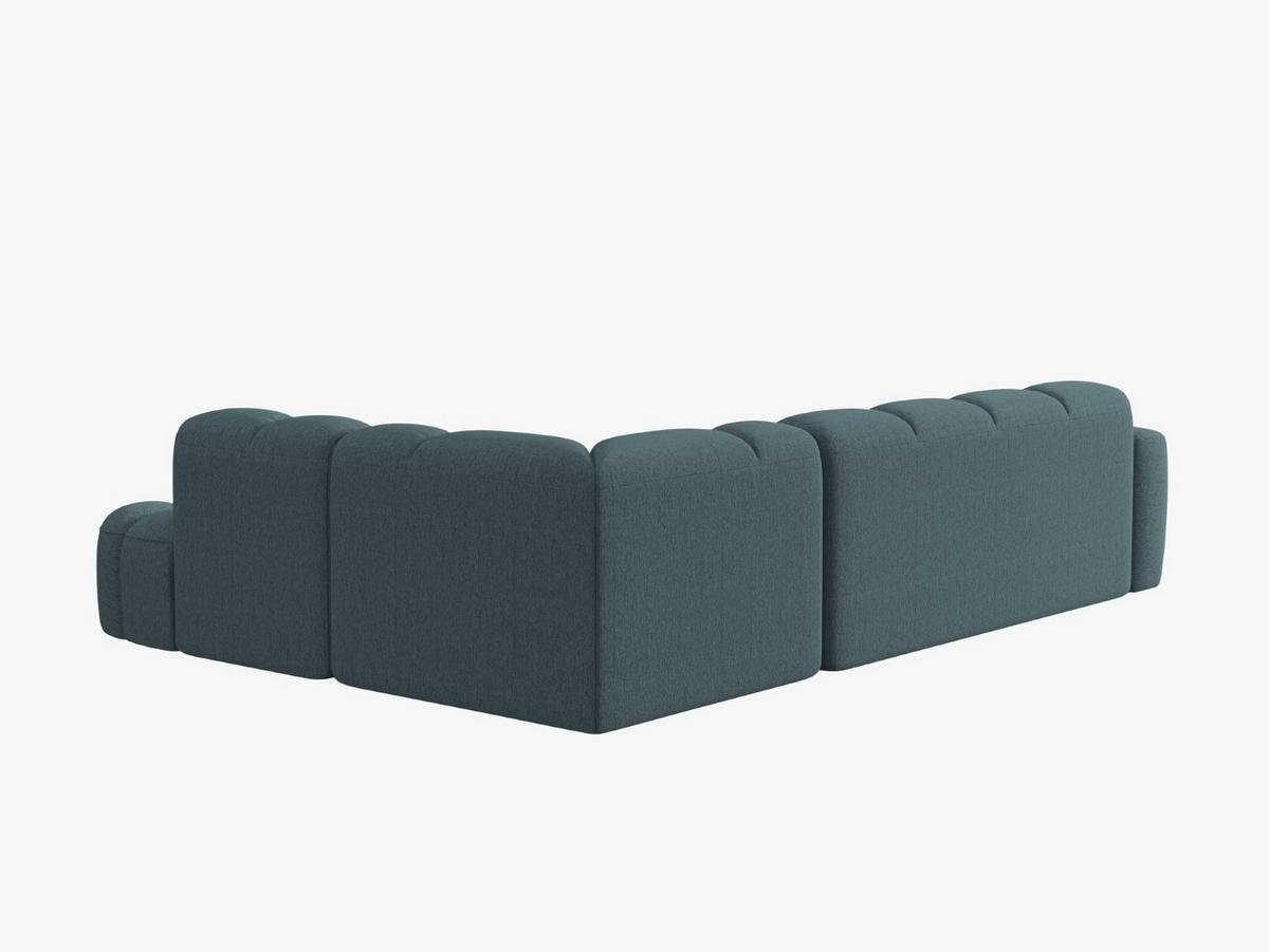 ECKSOFA rechts Lisa aus strukturiertem Stoff hellblau 5 Sitzplätze - Hellblau, Textil (234/293cm) - Micadoni