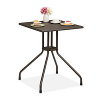 GARTENTISCH - Braun, Kunststoff/Metall (61/61/75cm) - Relaxdays