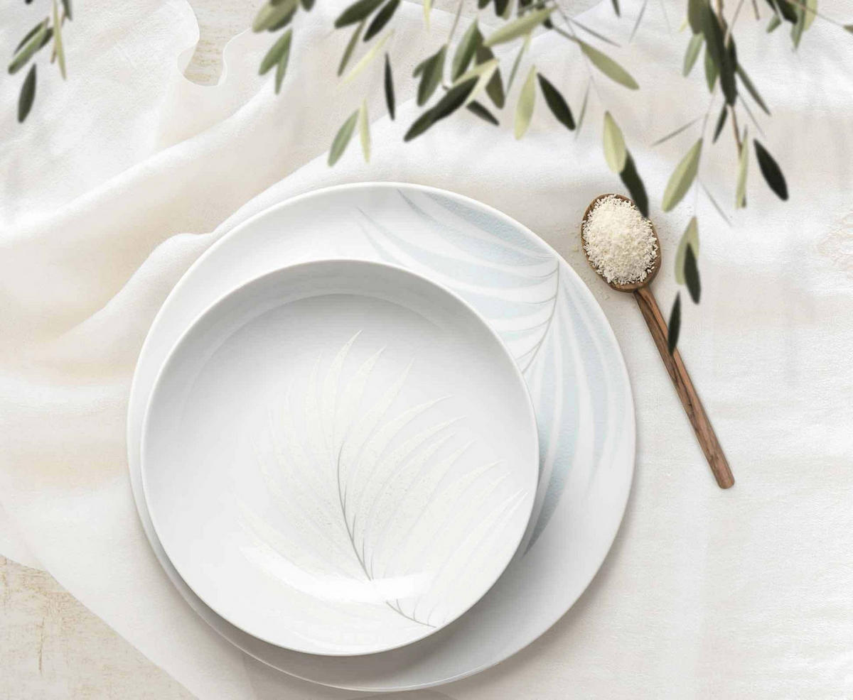 KOMBISERVICE Liberty Mediterranean weiß-blau 30er Set - Blau/Weiß, Keramik (1/1/1cm) - Seltmann Weiden