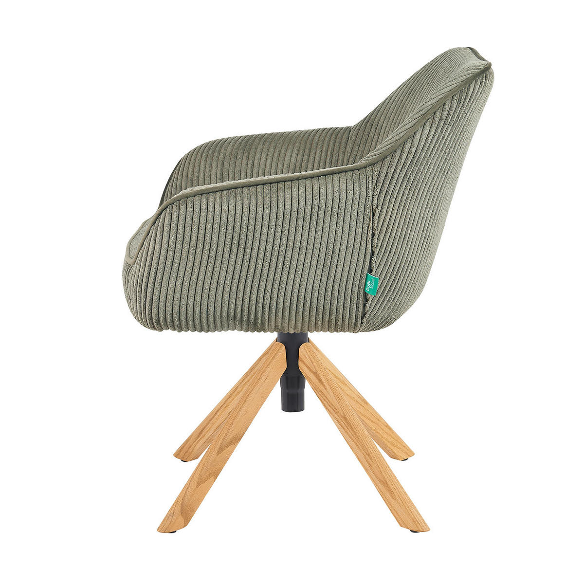 BÜROSTUHL Mika-Olea - Honigeiche/Grün, Eichenholz/Holz (60/83/61cm) - DUBI Möbel
