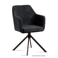 ARMLEHNSTUHL (2er-Set) Dulcy 57x87x60 Schwarz/Anthrazit - Anthrazit/Schwarz, Kunststoff (60/87/57cm) - 58aufmkessel